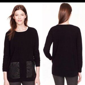 J. Crew | Merino Wool Leather Pocket Tunic Sweater